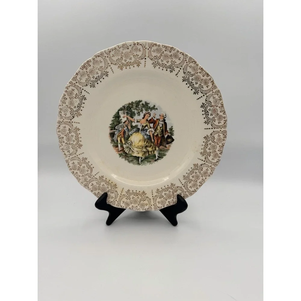 Vintage Triumph American Limoges China D'. Dinner Plate | 22K Gold Trim 10.5